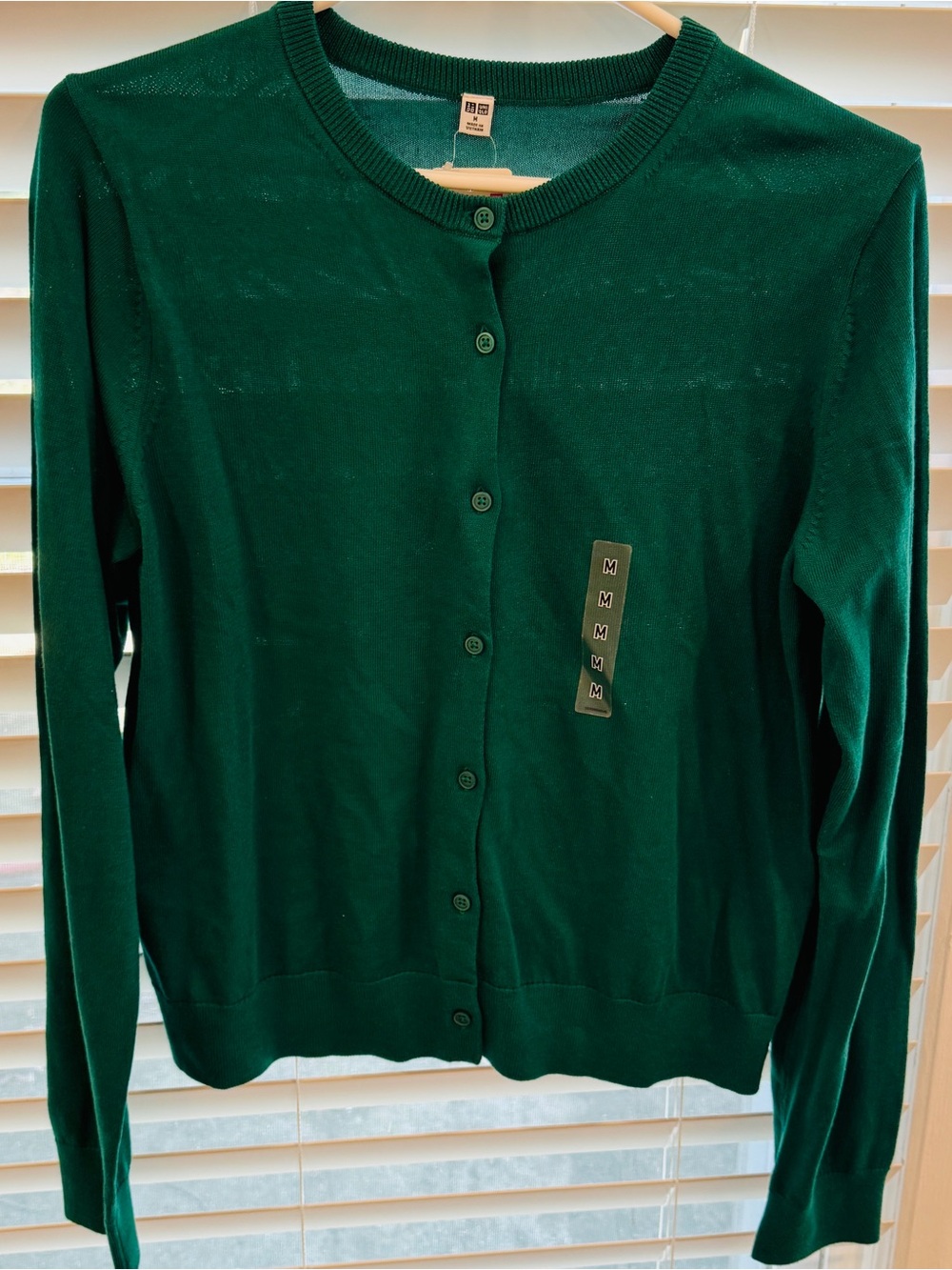UNIQLO Green UV Protection Crew Neck Cardigan M NWT